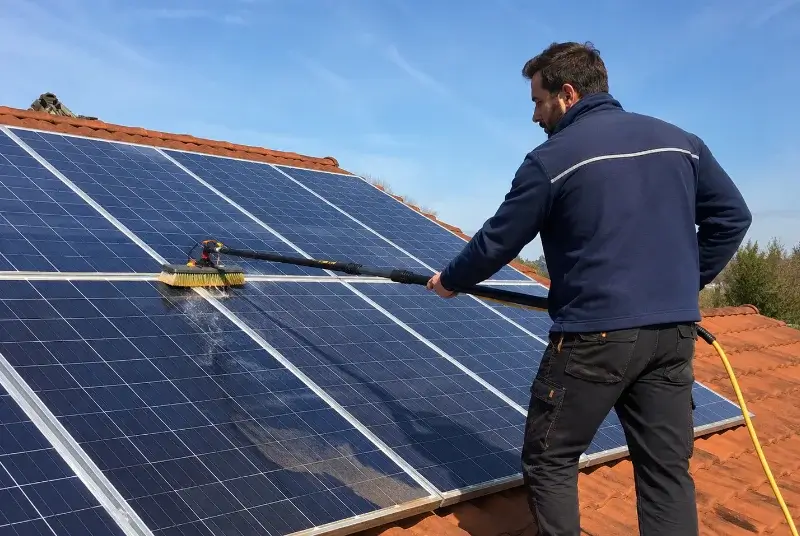 Nettoyage et entretien de panneaux solaires à la Broque